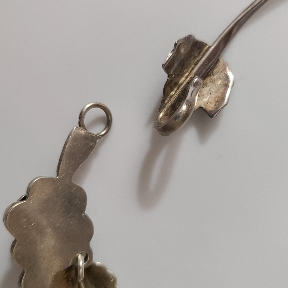 925 Vintage Grapes Taxco Mexico Necklace Earrings Sterling Silver Choker Estate - Picture 16 of 16
